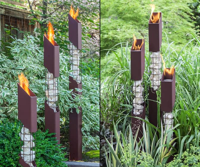 Terra Flame Corten Steel Mason Torches