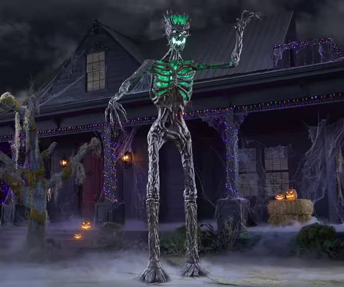 Terrifying 12.5 Foot Tall Giant Inferno Deadwood Skeleton Statue