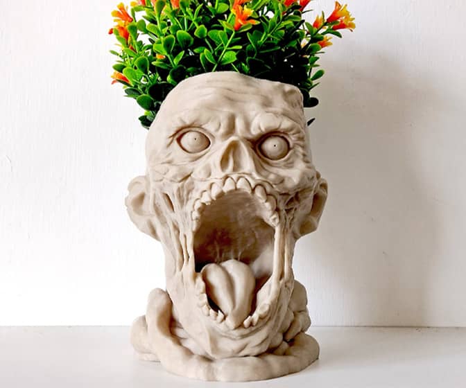 Terrifying Zombie Head Planter