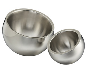 Tilted Stainless Steel Snack Bowls