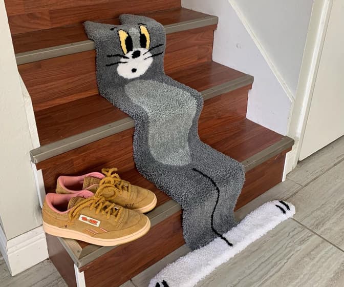 Tom and Jerry Flat Cat Rug