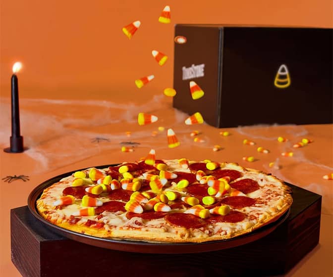 Tombstone Candy Corn Pizza