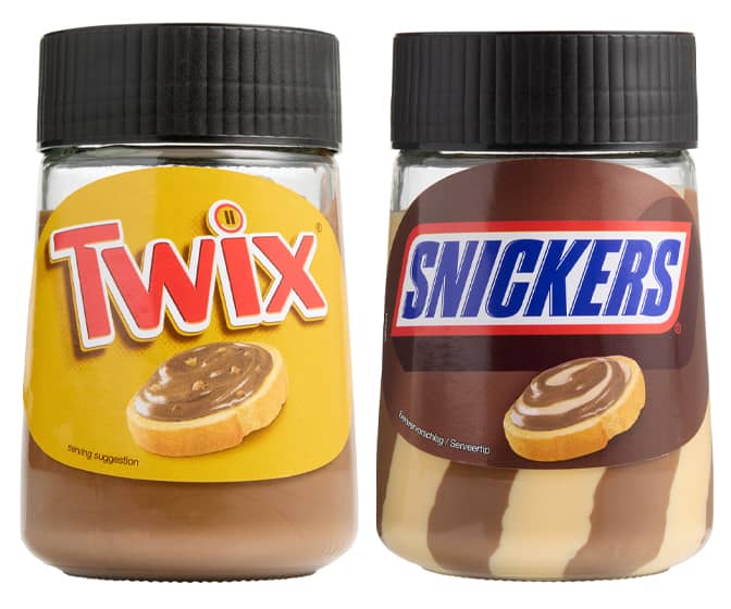 Twix and Snickers Chocolate Spreads