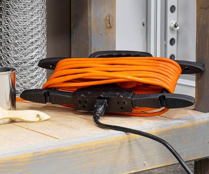 UltraPro Extension Cord Wrap With Built-in Outlets