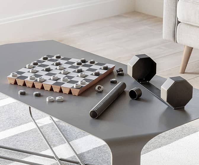 Umbra Rolz - Portable Roll Up Chess and Checkers Set