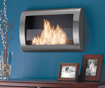 Clean-Burning Wall-Mounted Fireplace