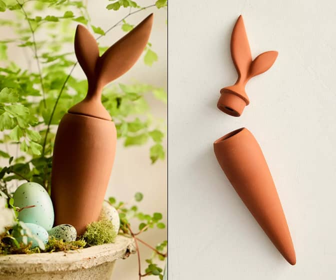 Whimsical Terracotta Carrot Self-Watering Planter Spike / Olla