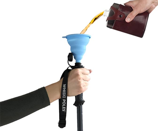 WhiSki Poles - High-Performance Ski Poles With Built-In Booze Flasks