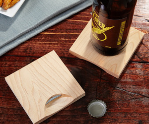 Wooden coasters With Built-in Bottle Openers