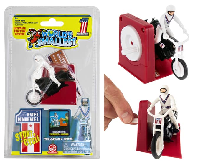 World's Smallest Evel Knievel Stunt Cycle and Energizer Launcher