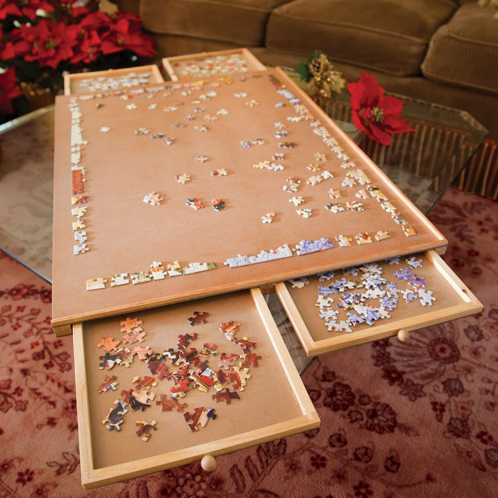 Jumbo Jigsaw Puzzle Table - Portable Work Surface, Organizer, and