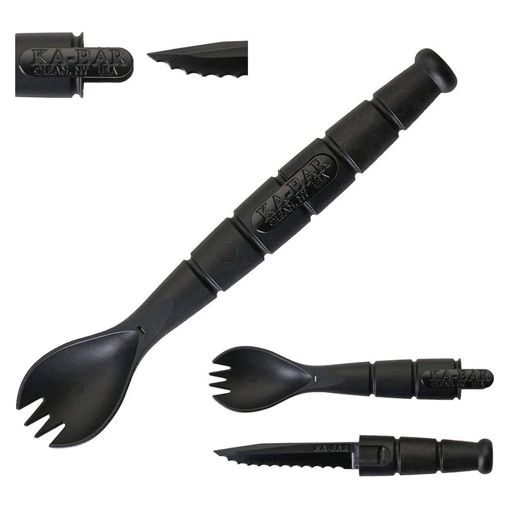 KA-BAR Field KIT Spork/Knife 3-Pack - OD Green, Black & Brown Outdoor Utensils