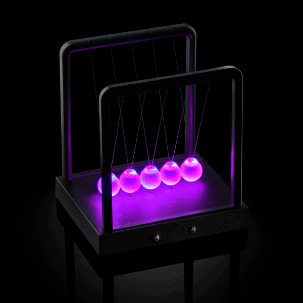 Newtons Cradle Led Light Up Kinetic Energy Home Office 