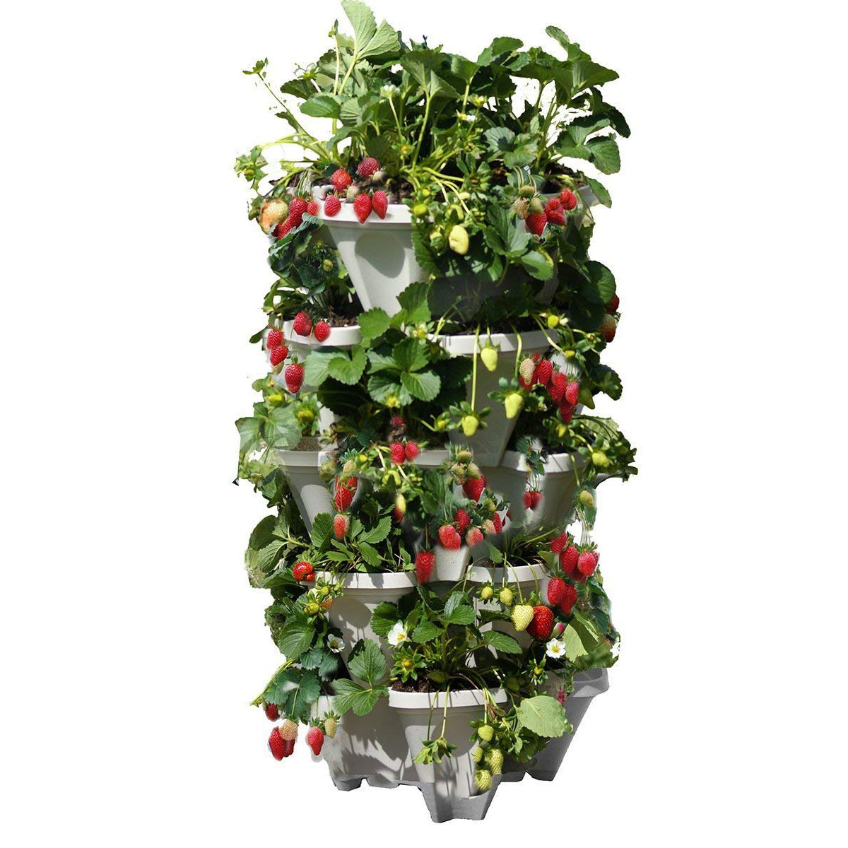 Used for Strawberries Herbs Peppers Flowers and Succulents Stacking Garden Pots Coadura Stackable Planter 5 Tier Vertical Planters for Outdoor Plants