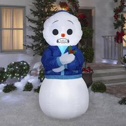 Animated Shivering and Shaking Inflatable Snowman with Googly Eyes