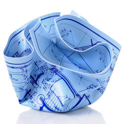 Architect's Crumpled Blueprint Paperweight