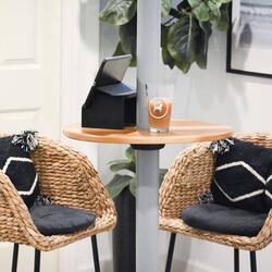 Basement Pole Bar Table / Drink Shelf