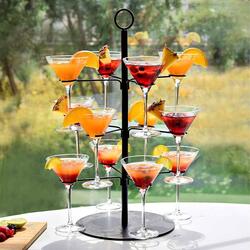 Cocktail Tree Stand - Holds 12 Cocktail, Wine, or Champagne Glasses
