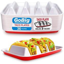 GoBig Red Taco Party Plates with Dividers