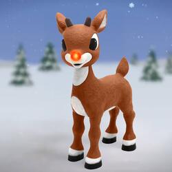 Life-Sized Rudolph the Red-Nosed Reindeer Animatronic Statues