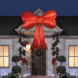 Massive 8-Ft Inflatable Red Satin Christmas Bow