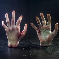 Ultra-Realistic Posable Silicone Severed Hands Props