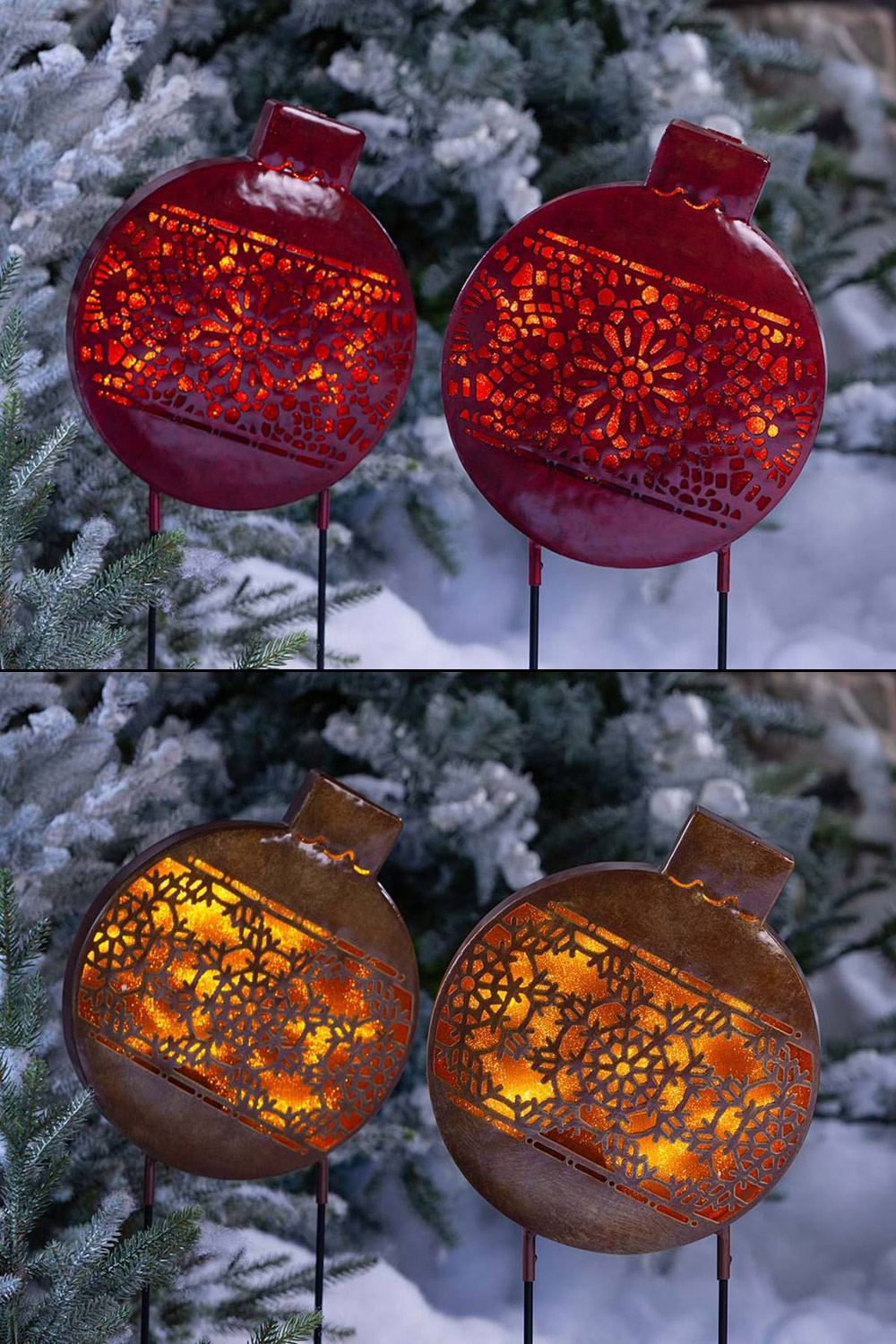 Giant Outdoor Lighted Christmas Ornament Lawn Stakes