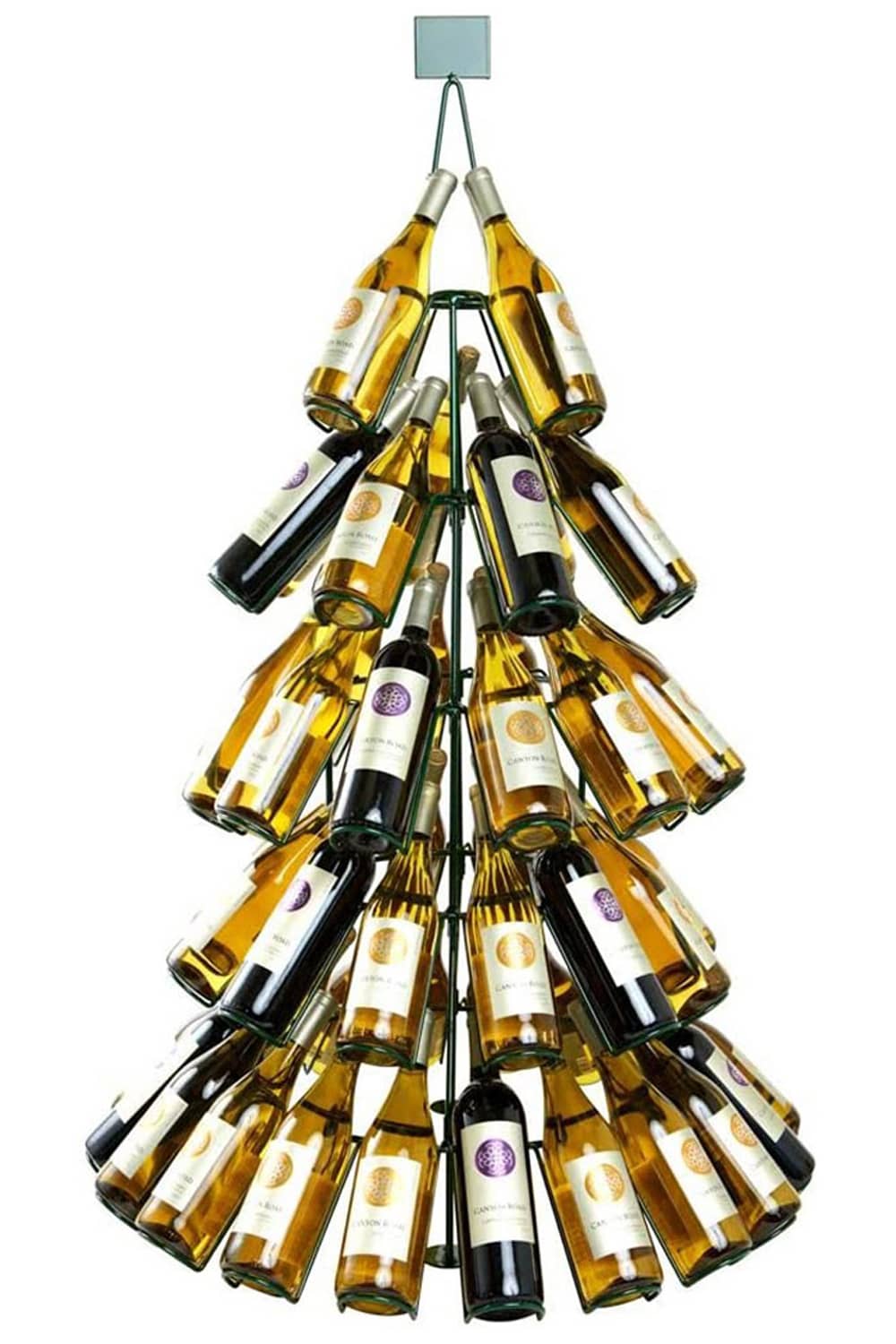 Giant Wine Bottle Christmas Tree Rack Holds 60 Bottles!