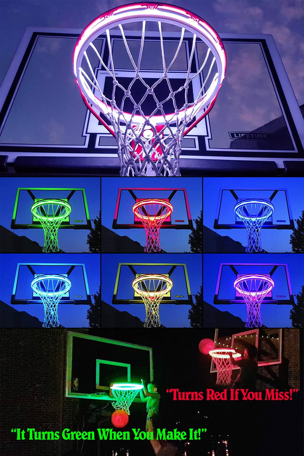 Light Up Action Super Hoop Basketball Net LED Lighting With Shot