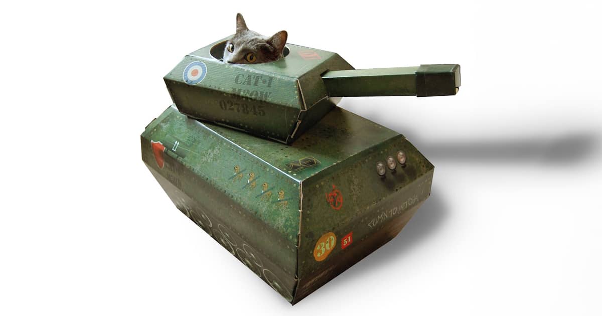 Cardboard Cat Tank Playhouse The Green Head