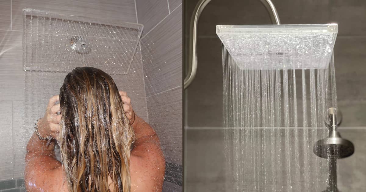 Clear Shower XL Crystal Clear Rainfall Shower Head The Green Head