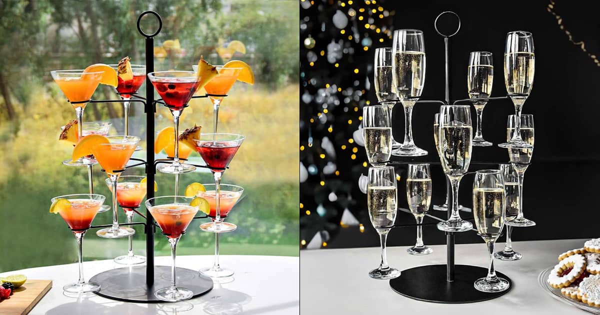 Cocktail Tree Stand - Holds 12 Cocktail, Wine, or Champagne Glasses ...