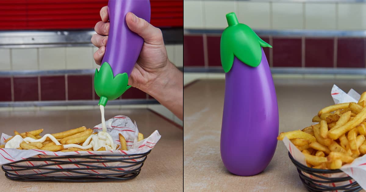 Eggplant Emoji Condiment Squeeze Bottle The Green Head