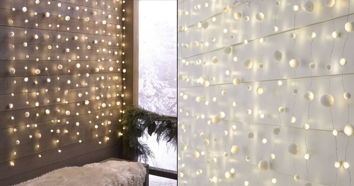 Fluffy Snowball Curtain String Lights The Green Head
