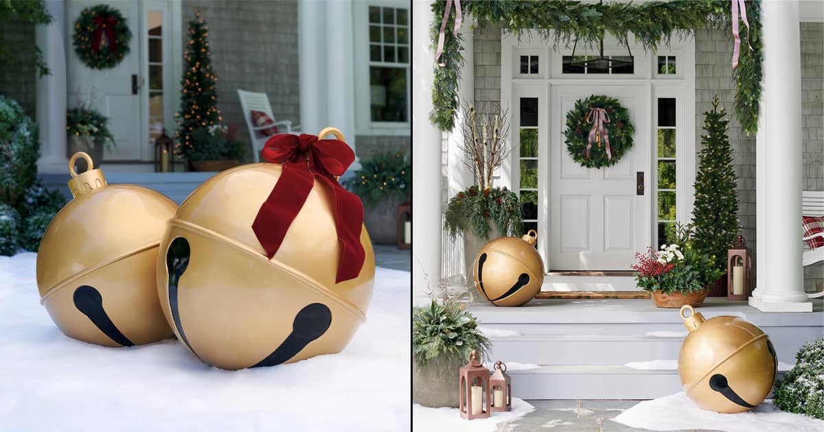 AVOIN Set Di 4 Federe Per Cuscino 40x40 Cm – Motivi Natalizi Merry Christmas Jingle Bells, Decorazione Divano E Soggiorno