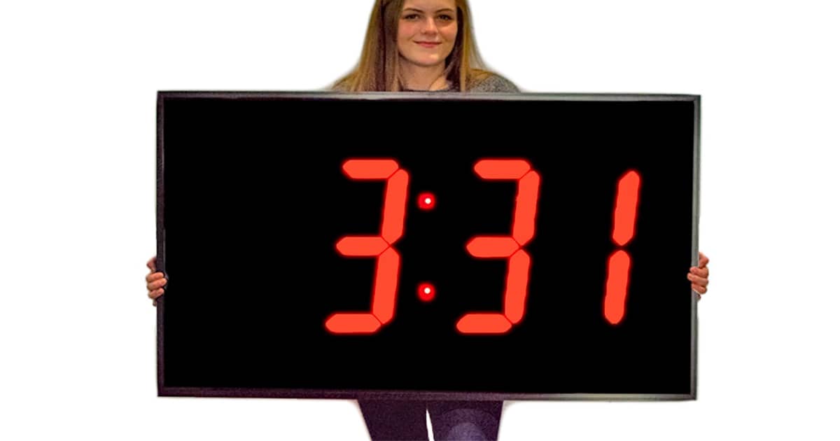 Gigantic LED Digital Wall Clock For Gyms, Warehouses, Cafeterias