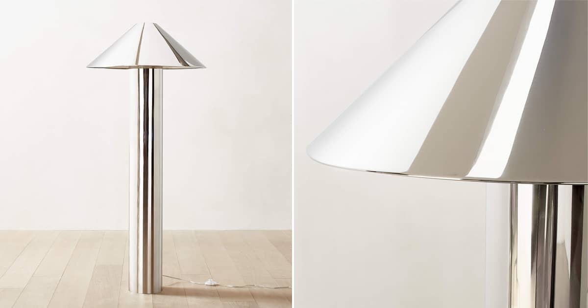 Gigi Polished Stainless Steel Floor Lamp The Green Head