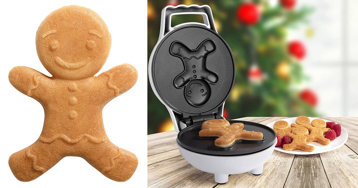 Gingerbread Man Mini Waffle Maker - Make this Christmas Special for Kids  with Cute 4 Inch Waffler