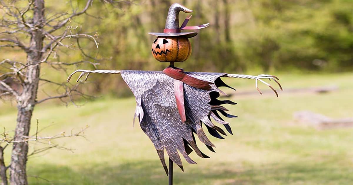 Suoha Halloween Scarecrow Jack O' Lantern Ground Stake Outdoor Indoor Decoration Halloween Decorative Props