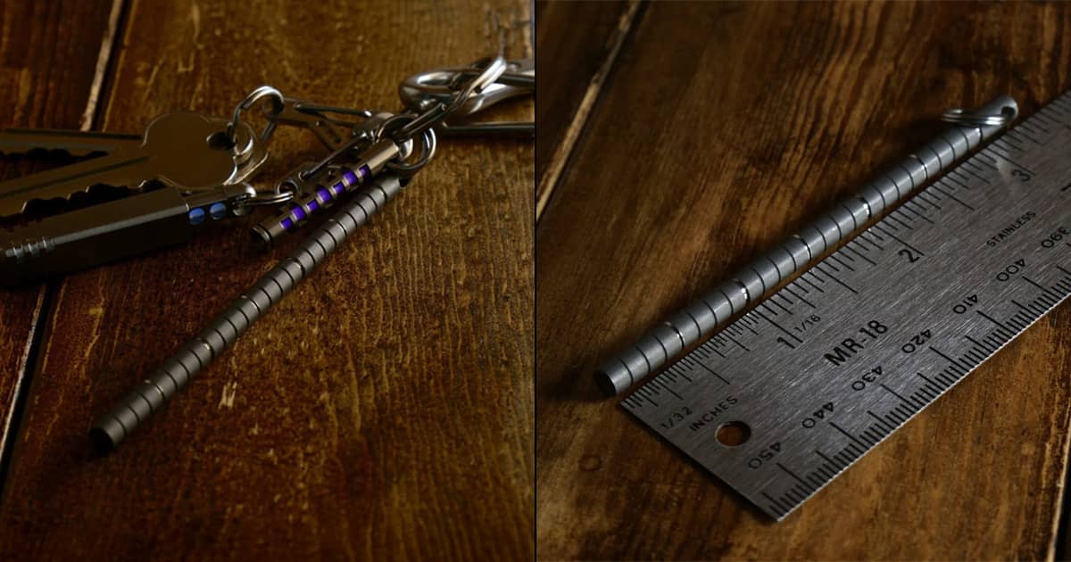 Indestructible Ruler Inchworm - Titanium Rod Keychain Ruler | The Green Head