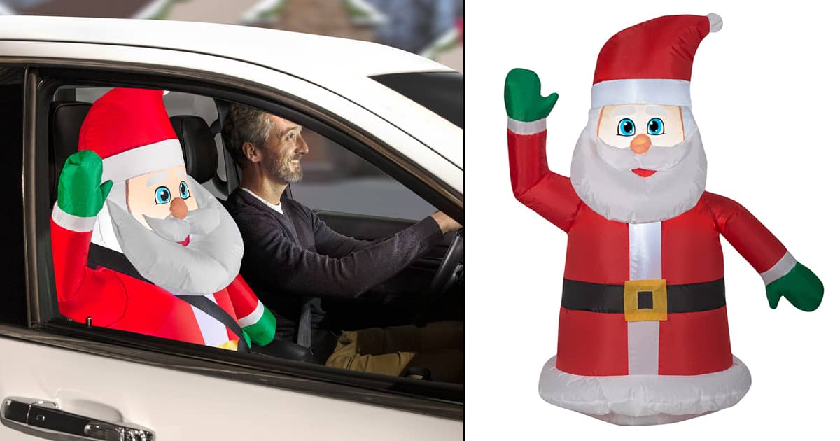 Inflatable Car Buddy Santa Claus The Green Head