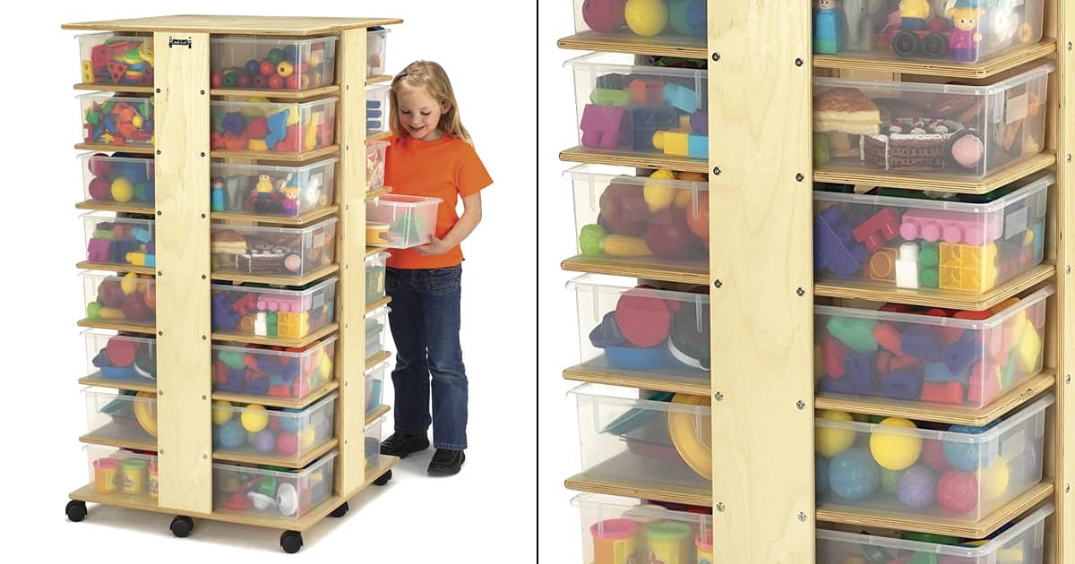 JontiCraft Giant Tub Tower with 32 Storage Bins The Green Head