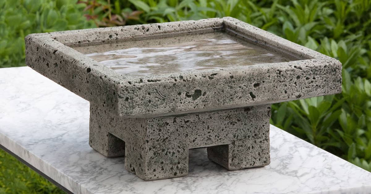 Kosei Textured Stone Bird Bath The Green Head