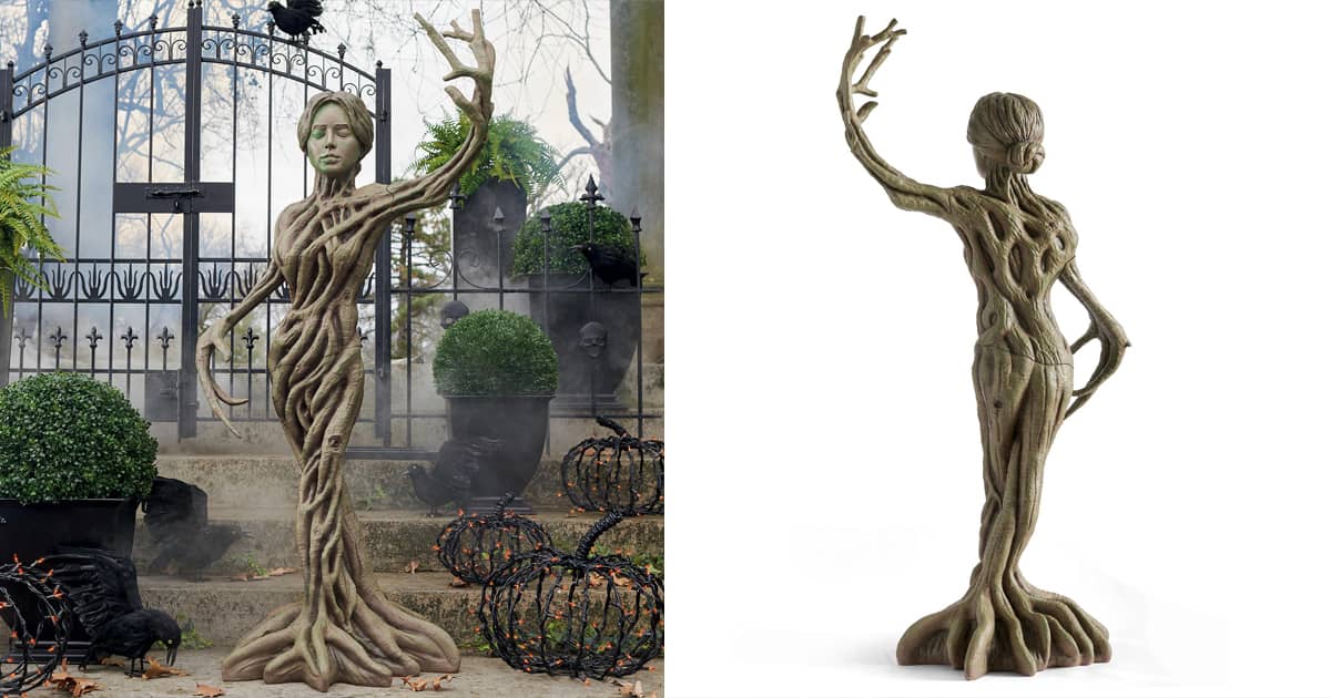 LifeSized Haunted Forest Tree Root Statue The Green Head