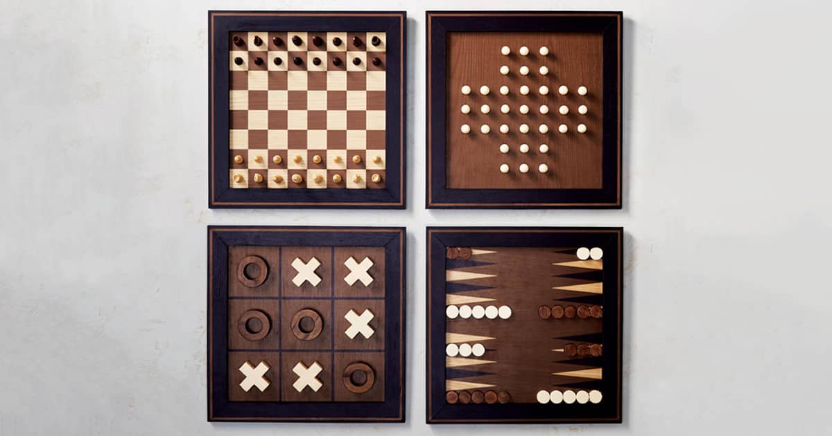 Wall Game Collection Chess, Backgammon, TicTacToe