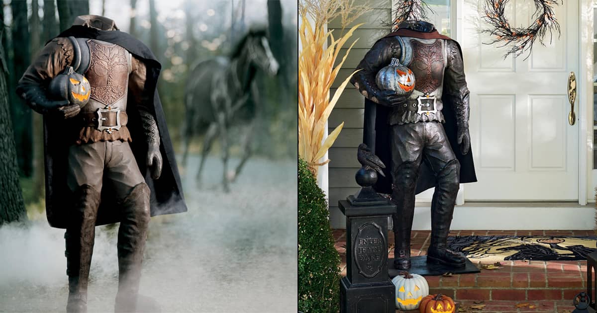 Majestic LifeSized Headless Horseman Statue The Green Head