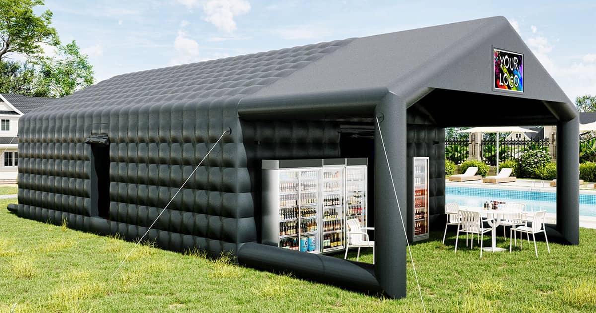 Inflatibe Rave Tent Massive 39-Ft Inflatable Nightclub Tent with Gazebo | The Green Head
