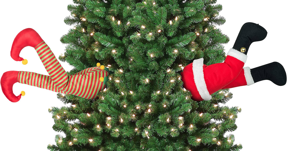 Mr. Christmas Animated Kicking Santa and Elf Legs - Stuck In The Christmas  Tree Decor | The Green Head