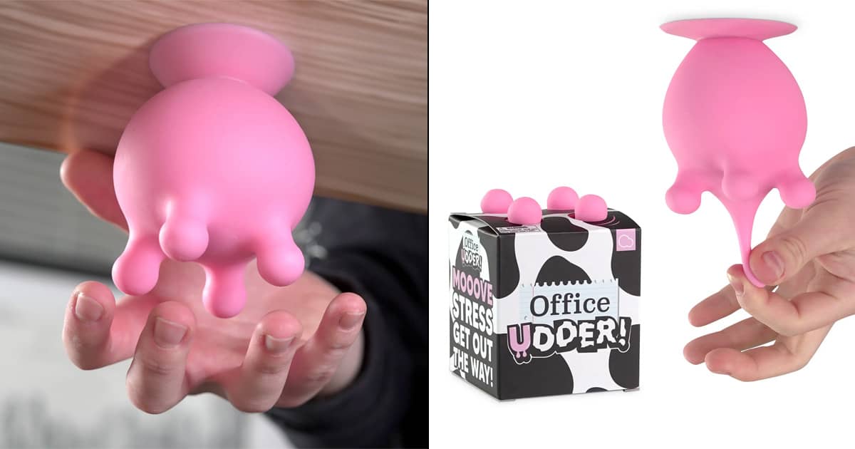 Office Udder - Under-the-Desk Squishy Silicone Stress Ball Cow Udder