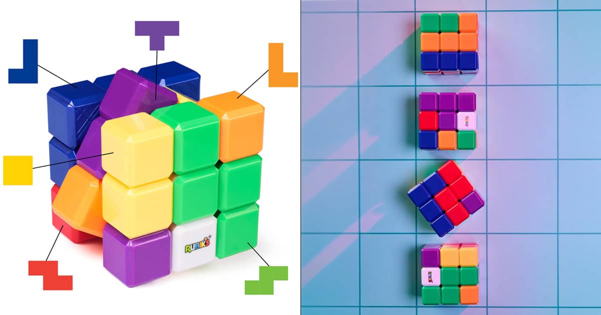 Rubik's Cube, Cube Tetris, casse-tête à résoudre à base de Tétriminos Tetris, casse-tête pour adultes, résolution de problèmes, casse-tête coloré, jouet à manipuler, à partir de 8 ans